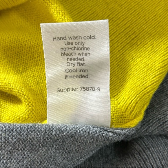 JCP Sweater Women's Cashmere Blend Yellow Gray Size Large - Picture 5 of 7